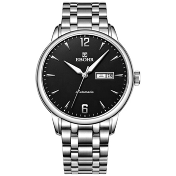 商务休闲！依波都市经典系列实心钢带机械男表36130115