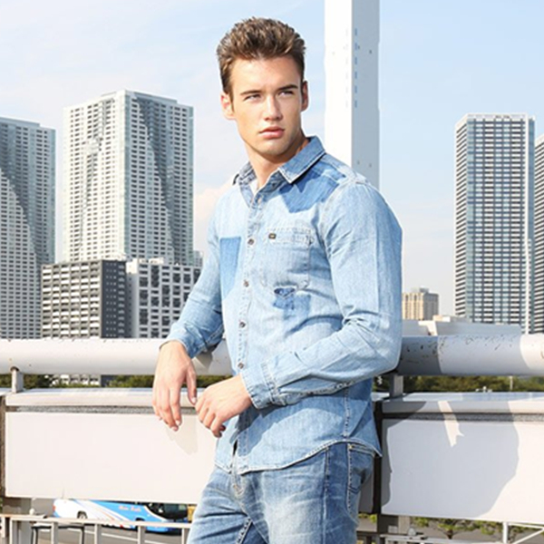 99聚划算！Lee男士简约休闲牛仔长袖衬衫L16244R57W73