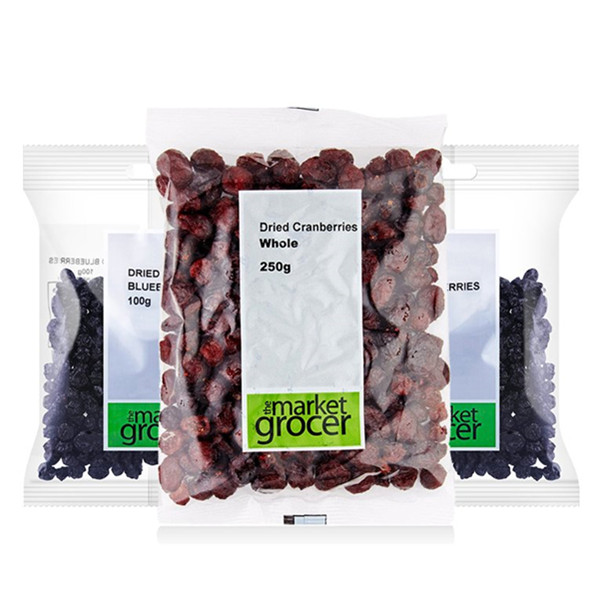 卫生健康！the market grocer果干组合蔓越莓干1包+蓝莓干2包