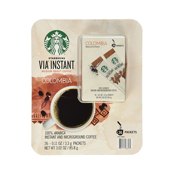 即刻随享！Starbucks星巴克VIA哥伦比亚速溶咖啡26包装