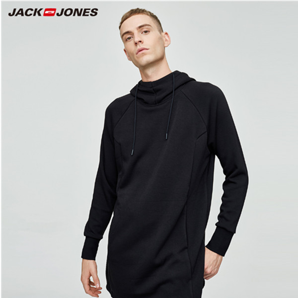 99聚划算不止五折！杰克琼斯连帽立领植绒宽松中长款卫衣