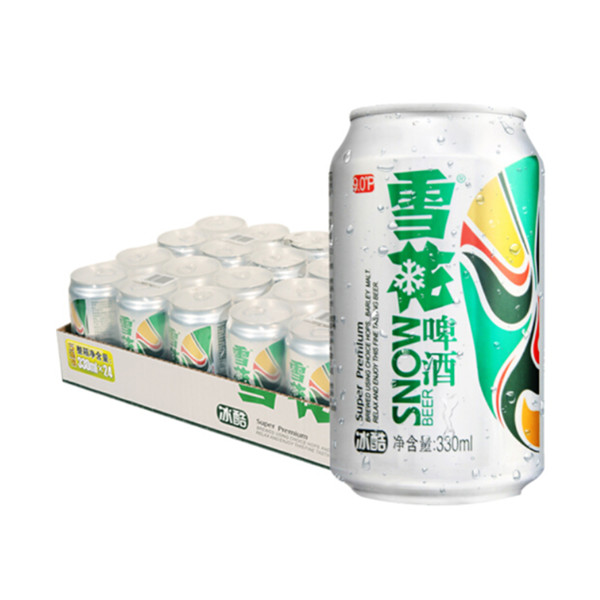 麦香浓郁！雪花啤酒冰酷拉罐330ml*24罐/箱