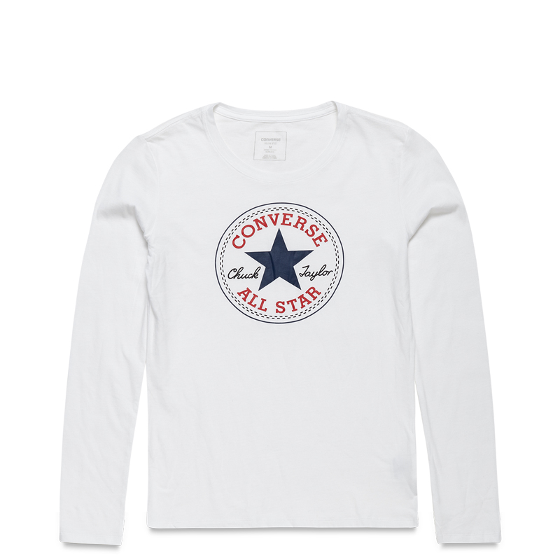 运动休闲！CONVERSE匡威圆领logo印花长袖T恤10003939