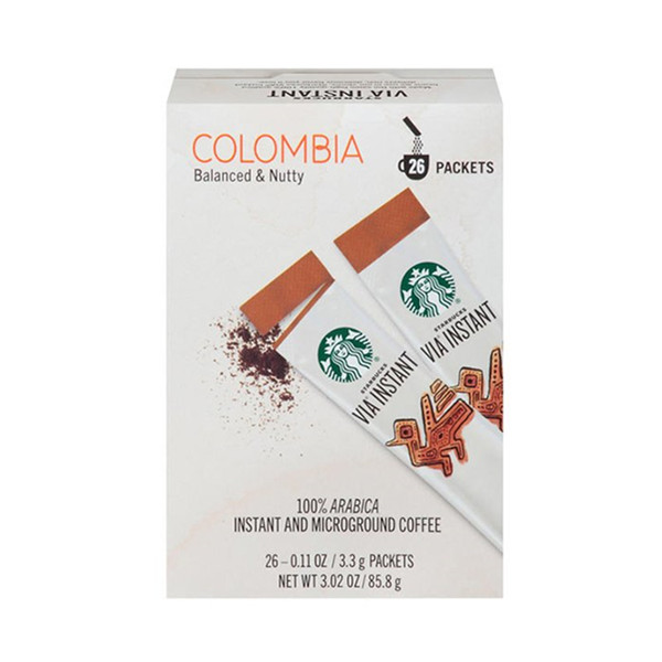 元气满满！Starbucks星巴克VIA哥伦比亚速溶咖啡26包装