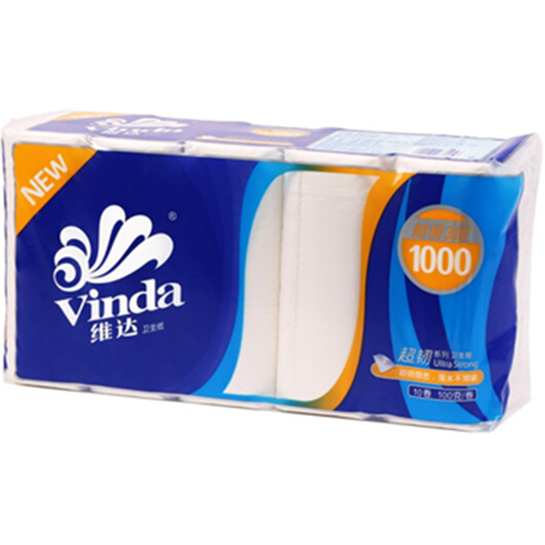 加倍柔韧！维达无芯卷纸超韧3层100g卫生纸*10卷