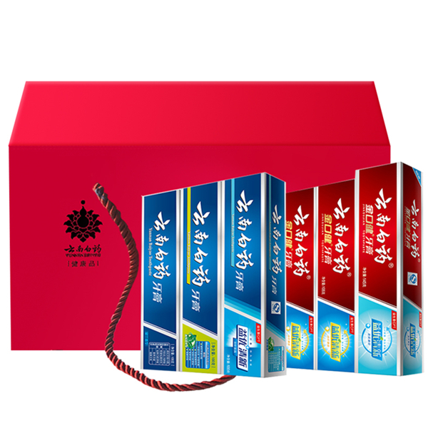 家居实用！云南白药 鸿运全家福牙膏套装 6支装