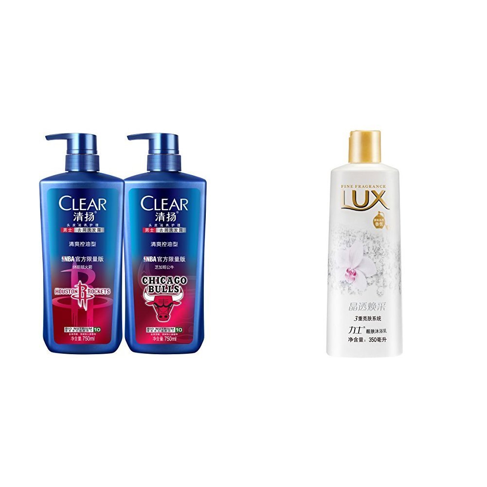 组合好价！清扬去屑洗发水 750ml'2 +力士沐浴乳350ml