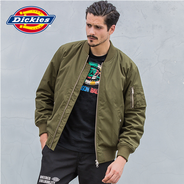 潮流时尚！Dickies棒球领男士厚外套 MA1飞行员充棉夹克