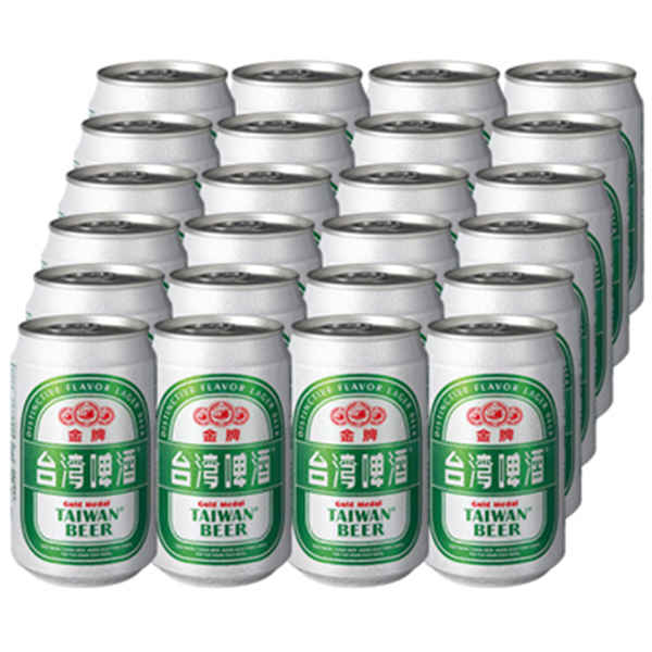 纯正口感！金牌台湾啤酒330ml*24听