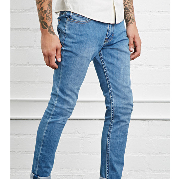 修身水洗！Forever21 男士水洗修身牛仔长裤