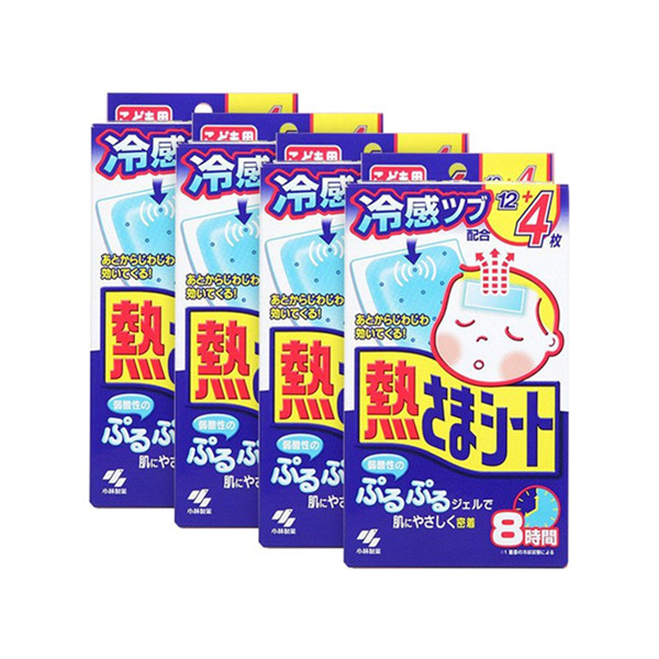 安心降温！ KOBAYASHI小林降温贴蓝色加强型12+4片