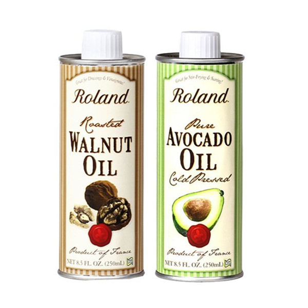 口感醇厚！Roland罗朗德牛油果油核桃油2瓶组合