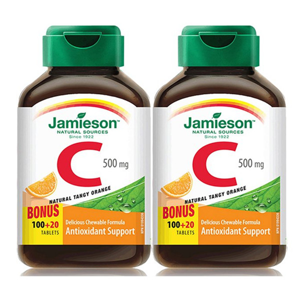 酸酸甜甜！Jamieson健美生维C咀嚼片橙味120片*2瓶