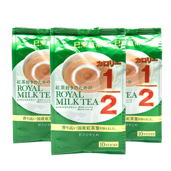 低卡低脂！日东红茶1/2香浓皇家奶茶10支/袋*3袋