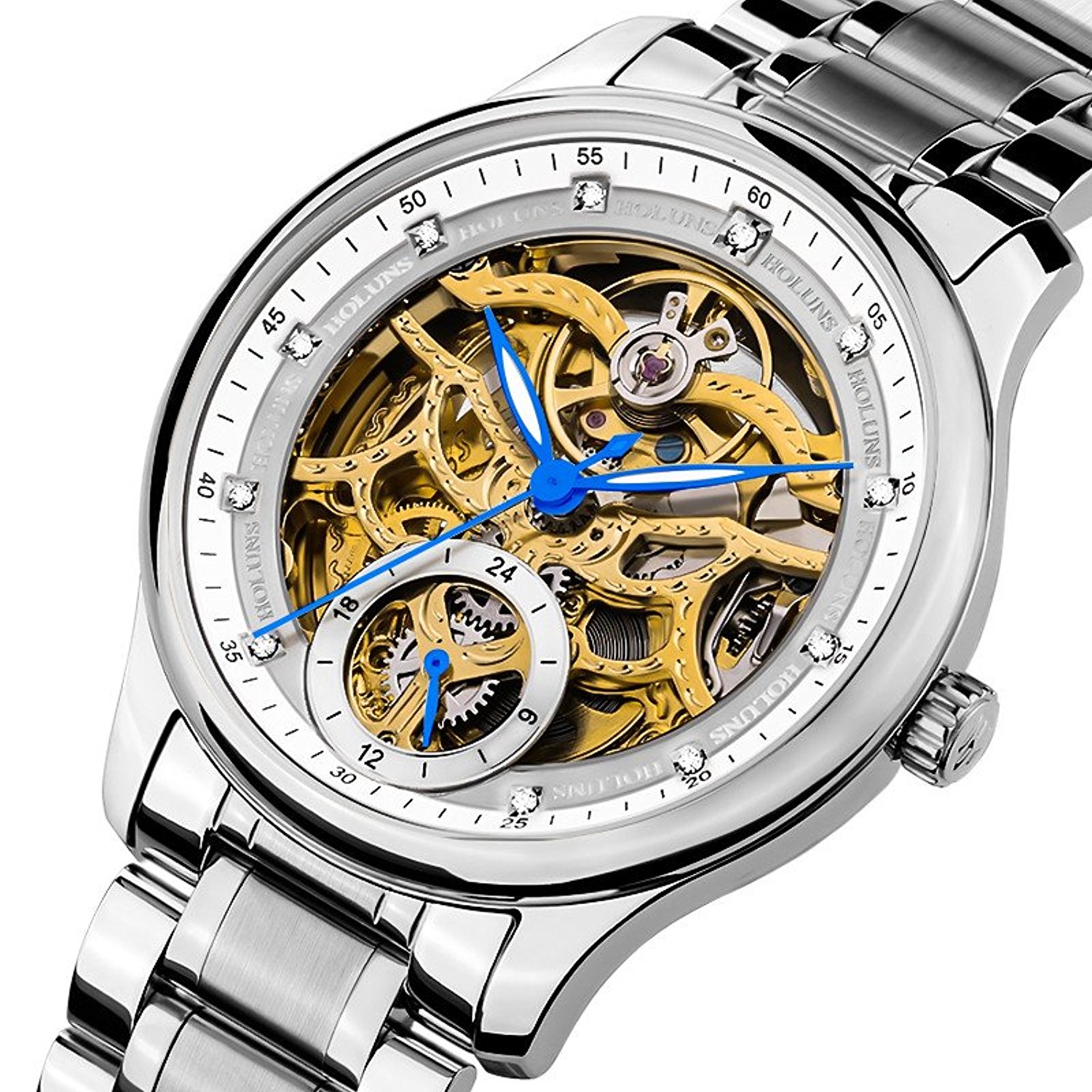 机械美学！豪伦诗 自动机械男士手表 H058GB