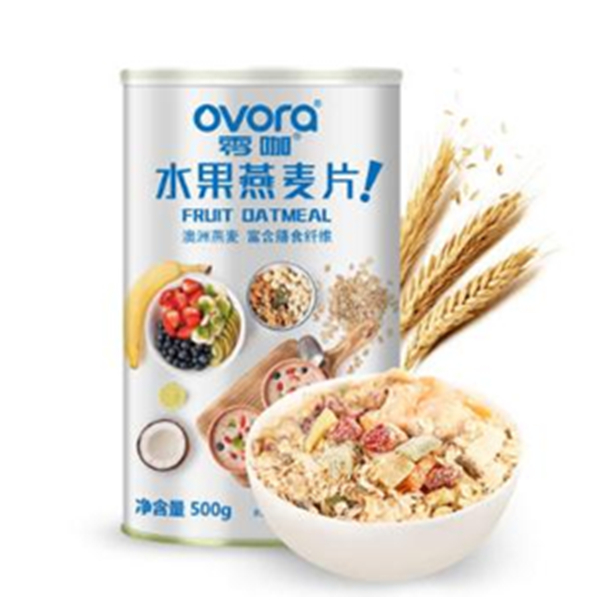 美味十足！ovora 零咖 水果燕麦片 500g*2罐