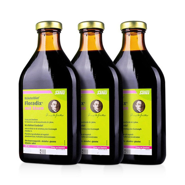 吸收率高！Salus莎露斯德国铁元草本补铁补血绿色版500ml*3件