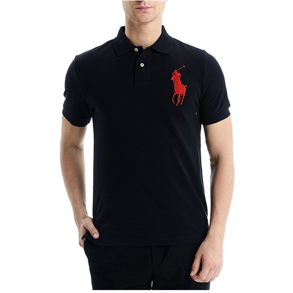 個(gè)性有型！POLO RALPH LAUREN拉夫·勞倫男士黑色大馬標(biāo)POLO衫