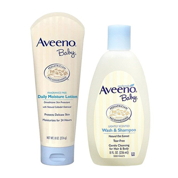 清爽不油！Aveeno艾维诺燕麦润肤乳洗发沐浴露组合