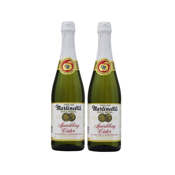 天然有机！MARTINELLI'S无酒精香槟气泡苹果汁750毫升/瓶2瓶