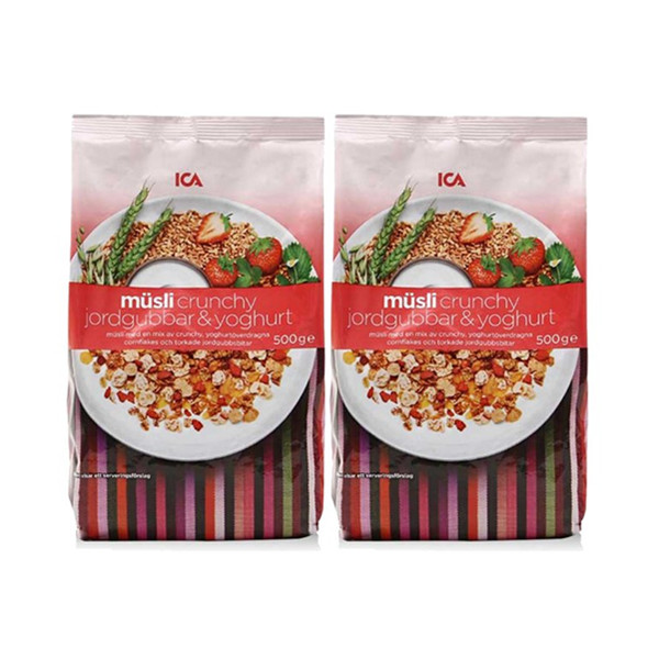 香脆可口！ ICA草莓酸奶燕麦片500克*2袋