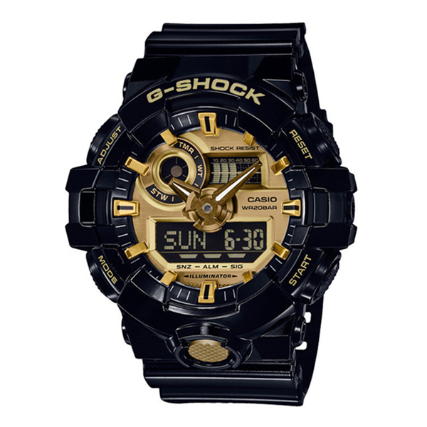 潮流时尚！卡西欧(CASIO) G-SHOCK系列多功能黑金运动时尚男表