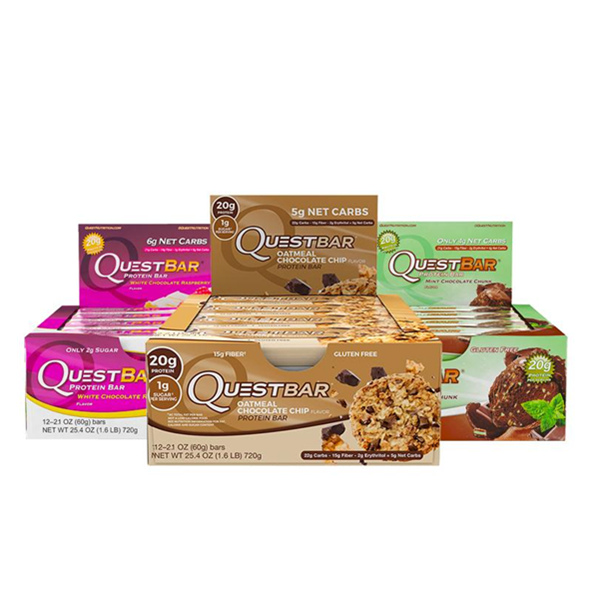 多口味可选！Quest Bar 乳清蛋白棒  12根/盒