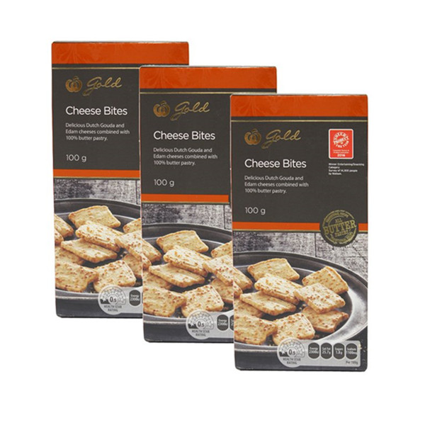 酥脆香甜！Woolworths金装奶酪方块酥100克/盒*3