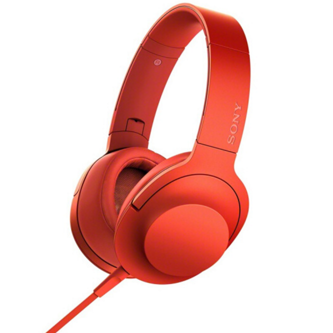 简洁美学！索尼 MDR-100AAP h.ear系列耳机 朱砂红