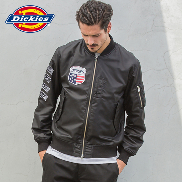 双11预售！Dickies 短款MA1飞行服夹克男 徽章薄外套