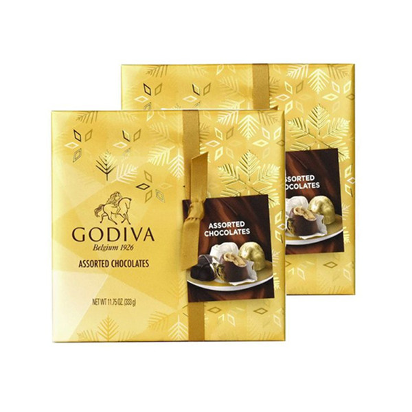 尊贵如它！GODIVA歌帝梵金装27颗混合味巧克力礼盒装330克/盒 *2