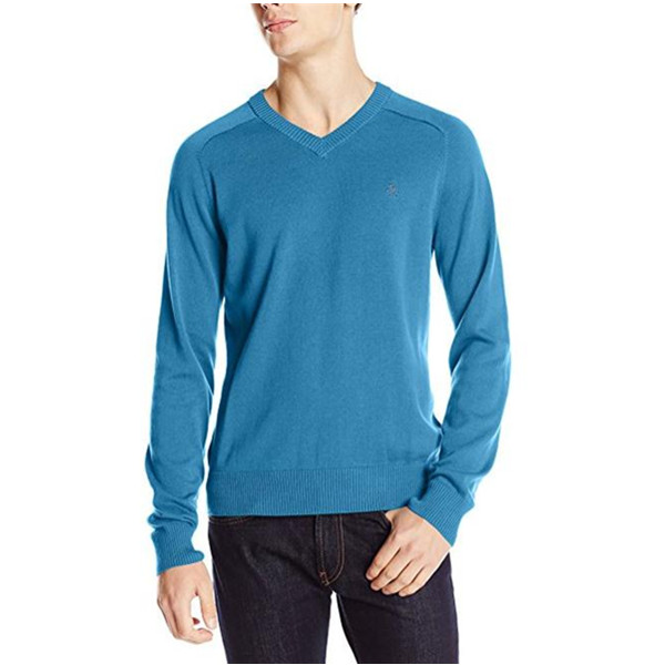 穿着舒适！Original Penguin 男士 V领纯棉针织衫