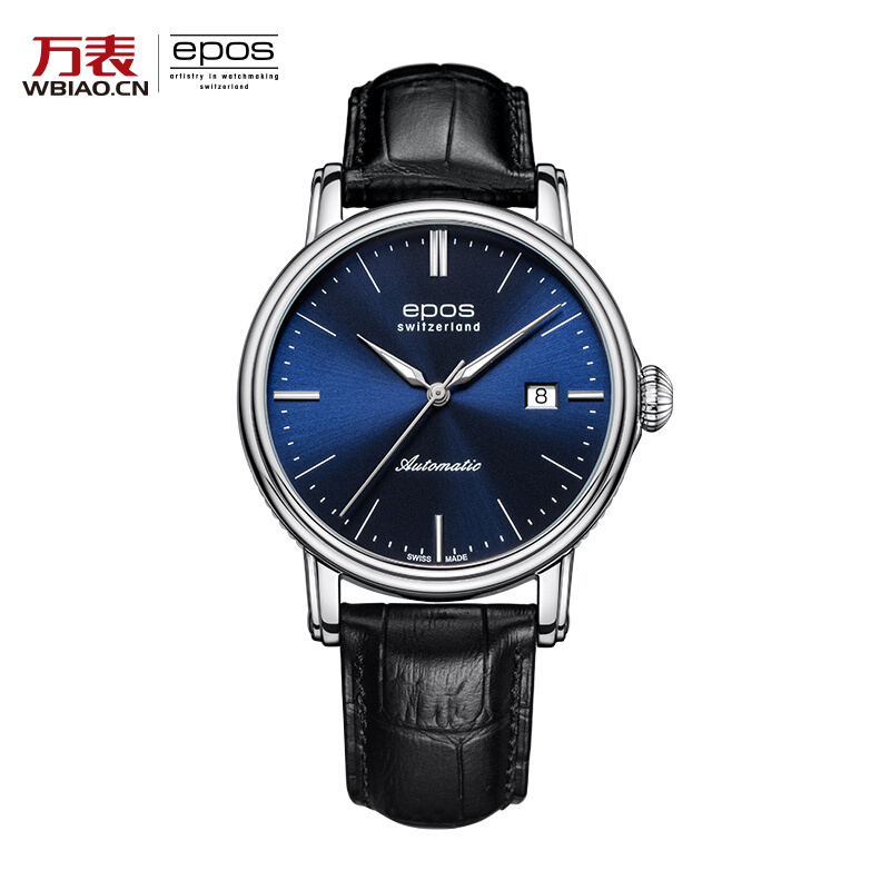 商务时尚！万表 瑞士爱宝时EPOS手表 罗马假期水蓝版