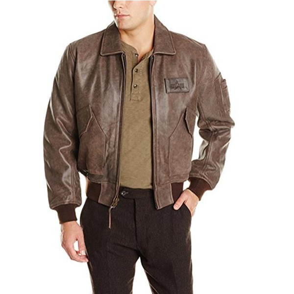 帅气时尚！Alpha Industries cwu-45p 真皮飞行员夹克