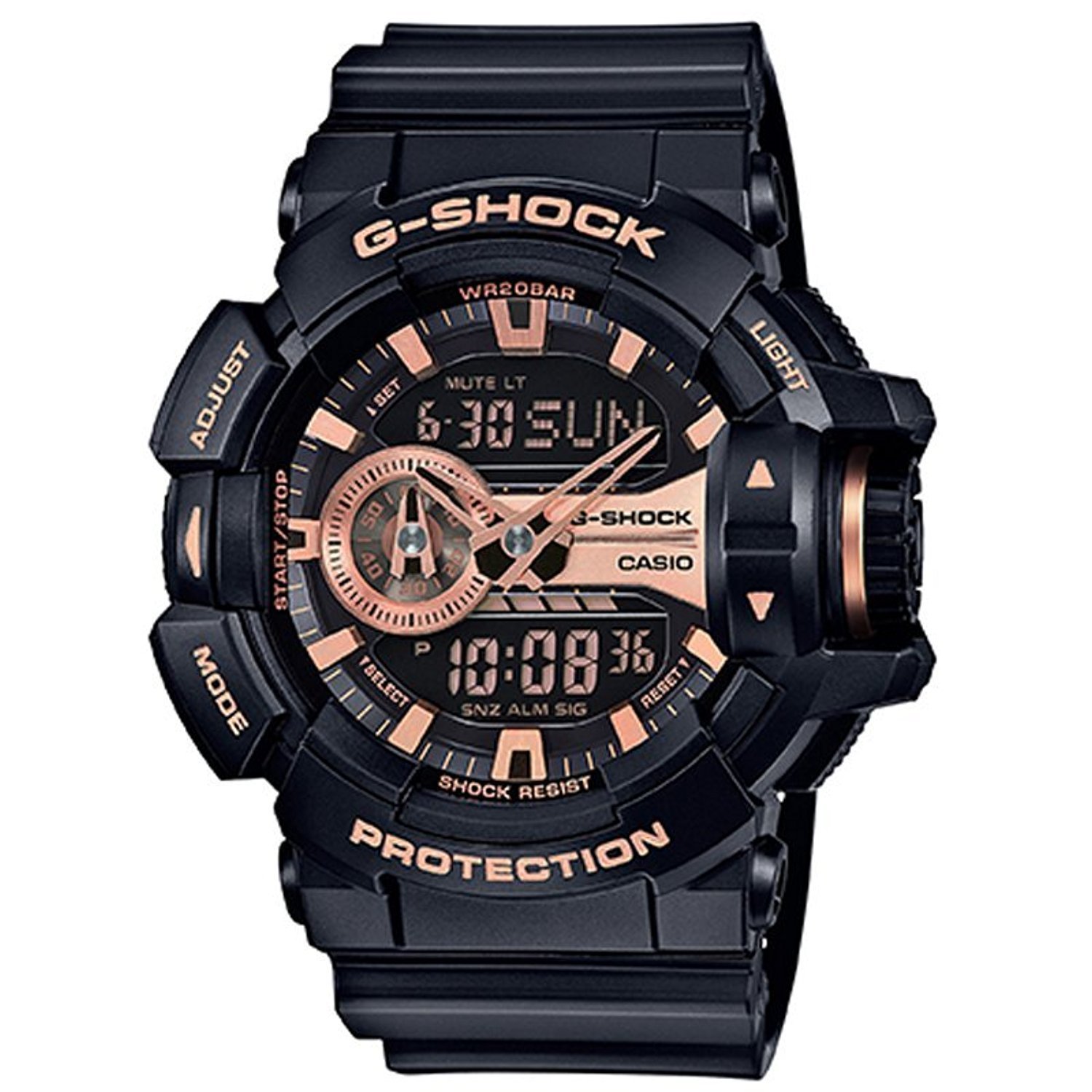 细节撞色！CASIO 卡西欧 手表 GA-400GB-1A4DR