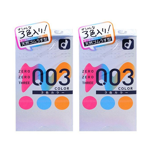 缤纷色彩！okamoto冈本003三色12个/盒2盒装