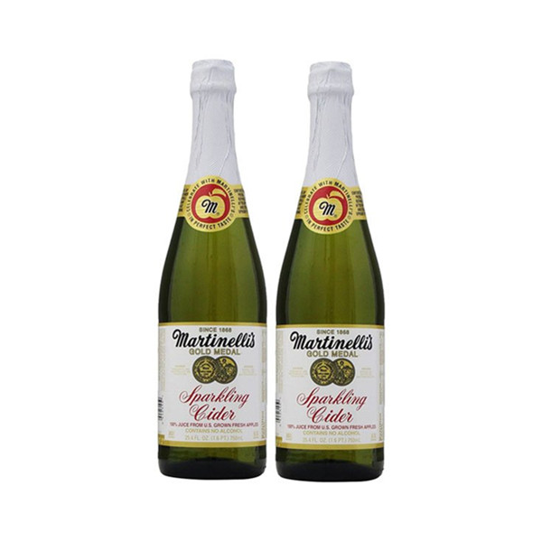 酸爽口感！MARTINELLI'S无酒精香槟气泡苹果汁750毫升/瓶2瓶