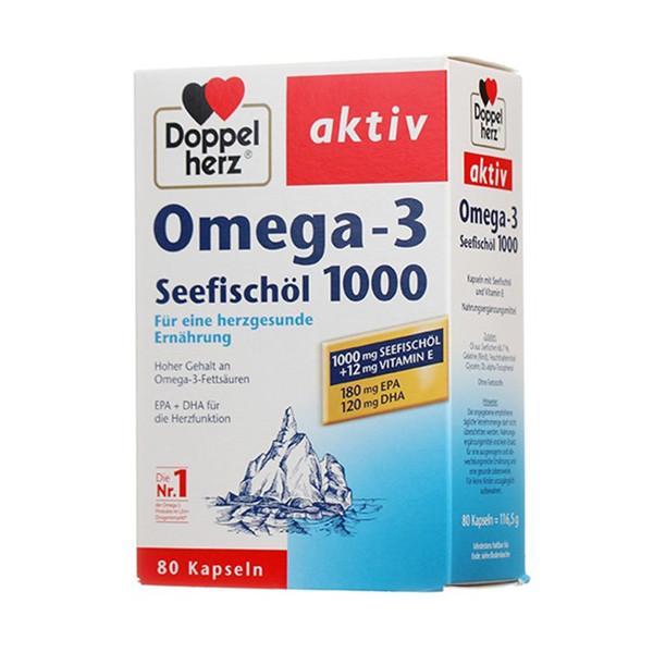 严苛标准！Doppelherz双心Omega3深海鱼油胶囊80粒/盒