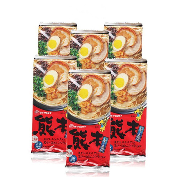 钜惠双12！MARUTAI丸太九州熊本黑麻油豚骨浓汤拉面6袋装