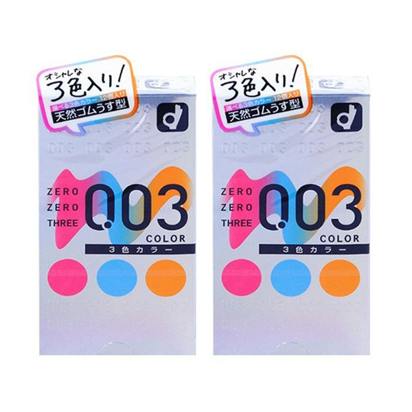 三色缤纷！okamoto冈本003三色12个/盒2盒装