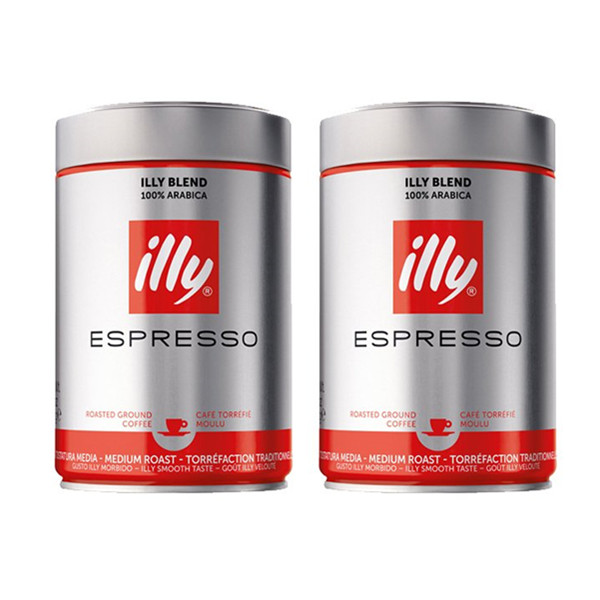 浓缩浓香！illy意利中度烘焙浓缩咖啡粉250克/罐2罐装