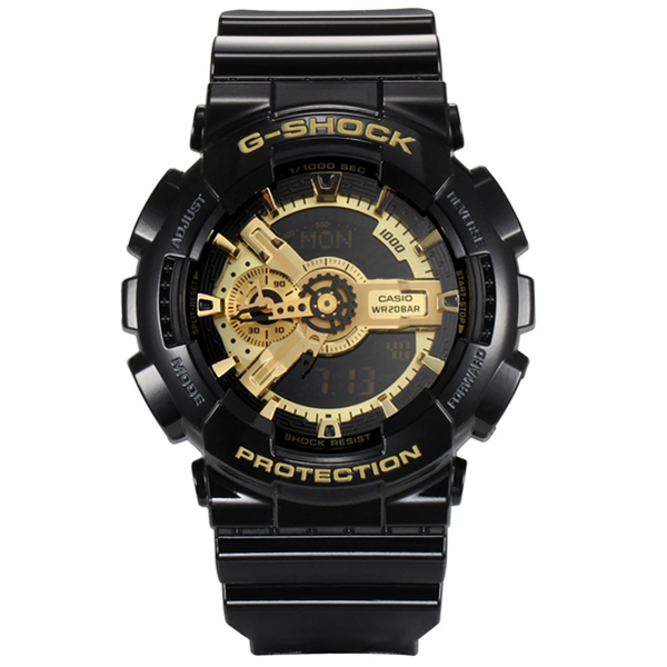 时尚黑金！Casio卡西欧石英男士手表GA-110GB-1AER