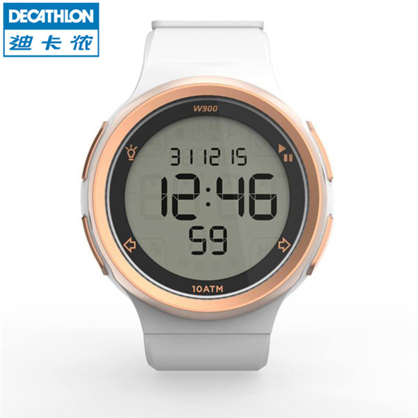 百米防水！迪卡侬防水运动手表数字式学生夜光换表带电子表