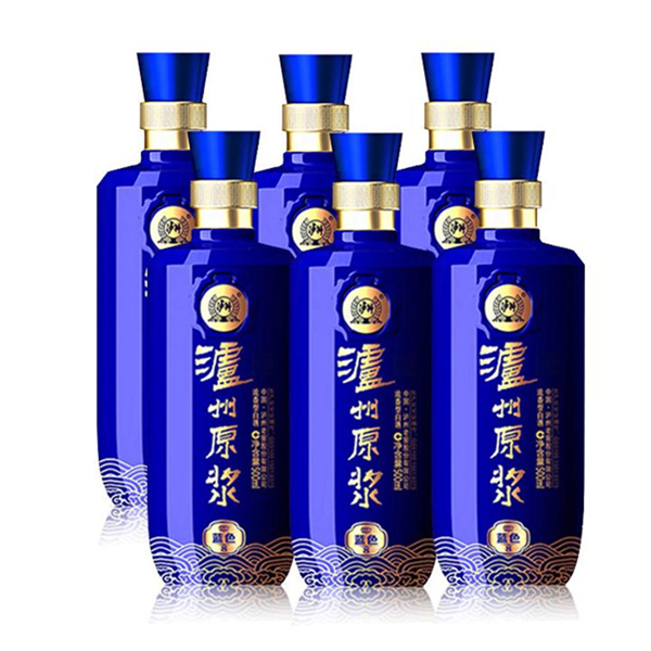 蓝色8浓香型！泸州原浆 52度白酒 500ml*6瓶