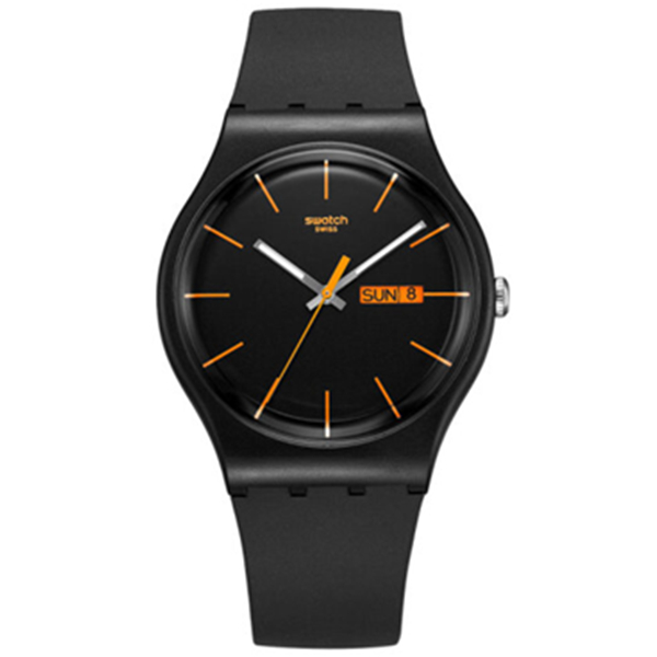 简约设计！斯沃琪炫彩原创系列石英男女表SUOB704