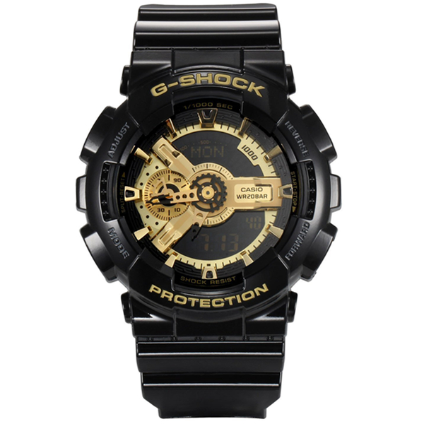 炫酷黑金！Casio卡西欧石英男士手表GA-110GB-1AER