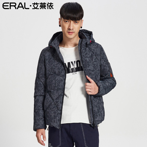 防风保暖！艾莱依迷彩羽绒服男短款修身保暖外套潮