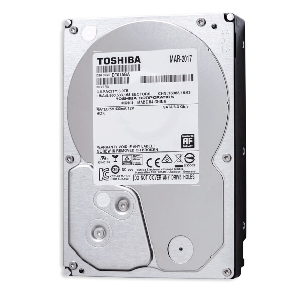 稳定可靠！东芝 3TB 监控级硬盘 DT01ABA300V