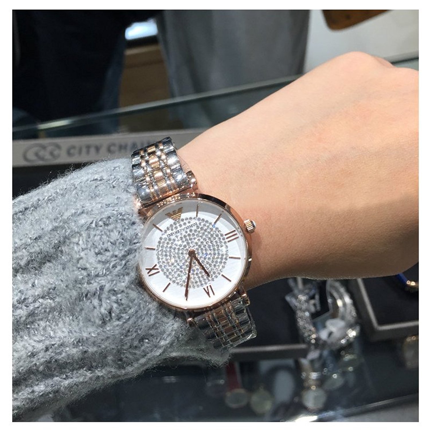 轻便休闲！阿玛尼 石英女士手表 AR1926