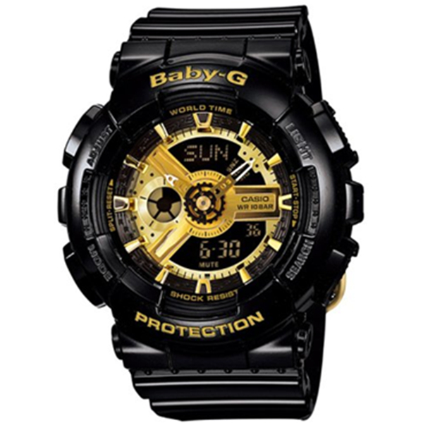 经典黑金！卡西欧电子女士手表BA-110-1ADR